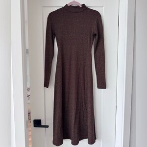 Joe Fresh Brown Sparkle Long Sleeve Dress